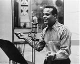 Young Harry Belafonte recording a song