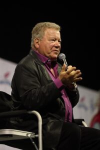 William Shatner giving talking to an audience.