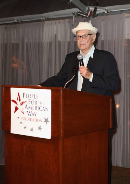 Norman Lear speaking at a People for the American Way rally.