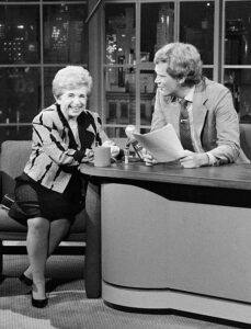 A 1985 picture of Dr Ruth Westheimer and David Letterman