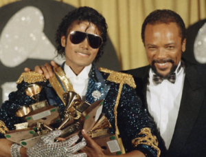 Quincy Jones and Michael Jackson at the Grammys.